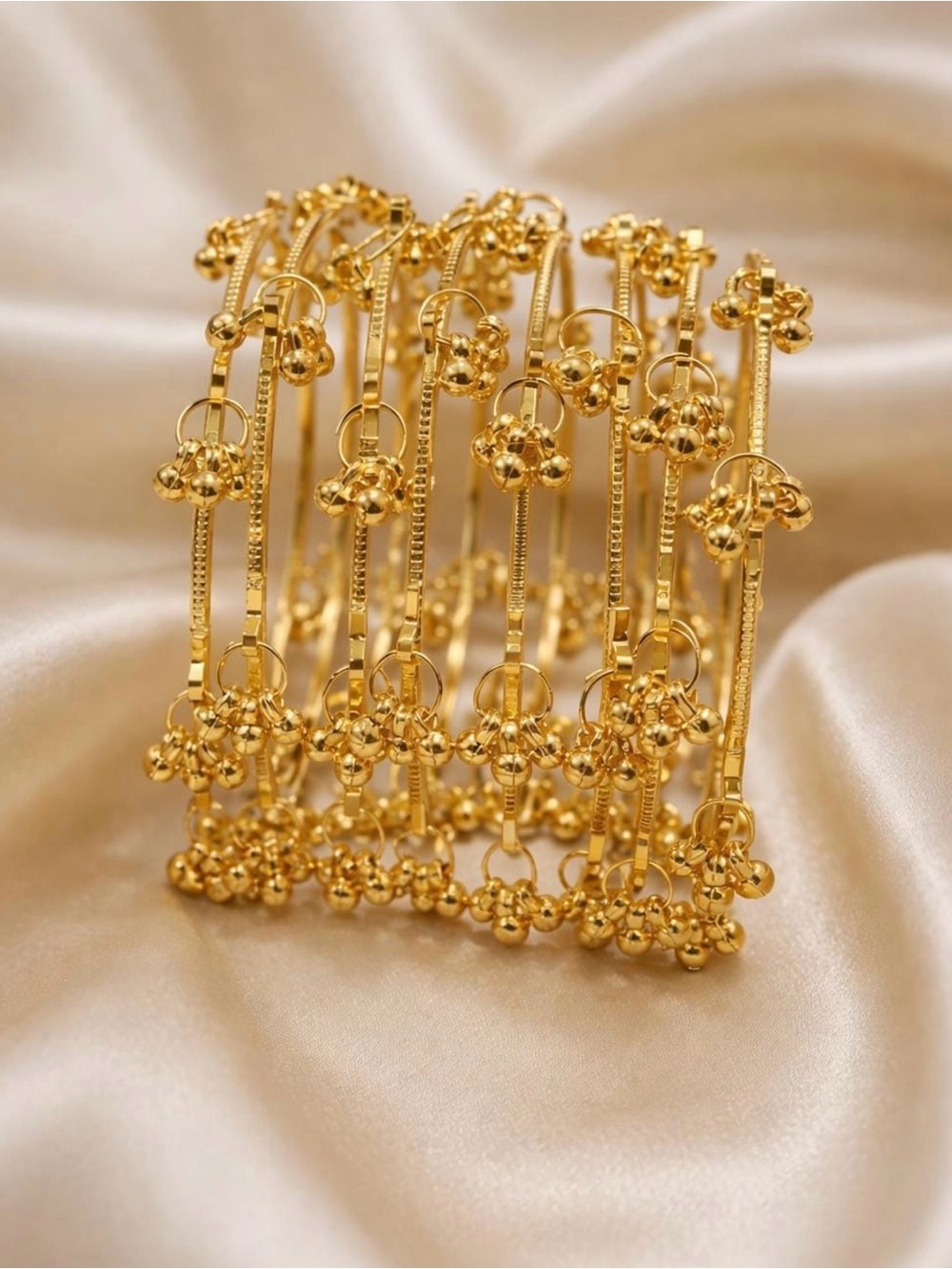 Gold Kashmiri bangles set of 8. NIB